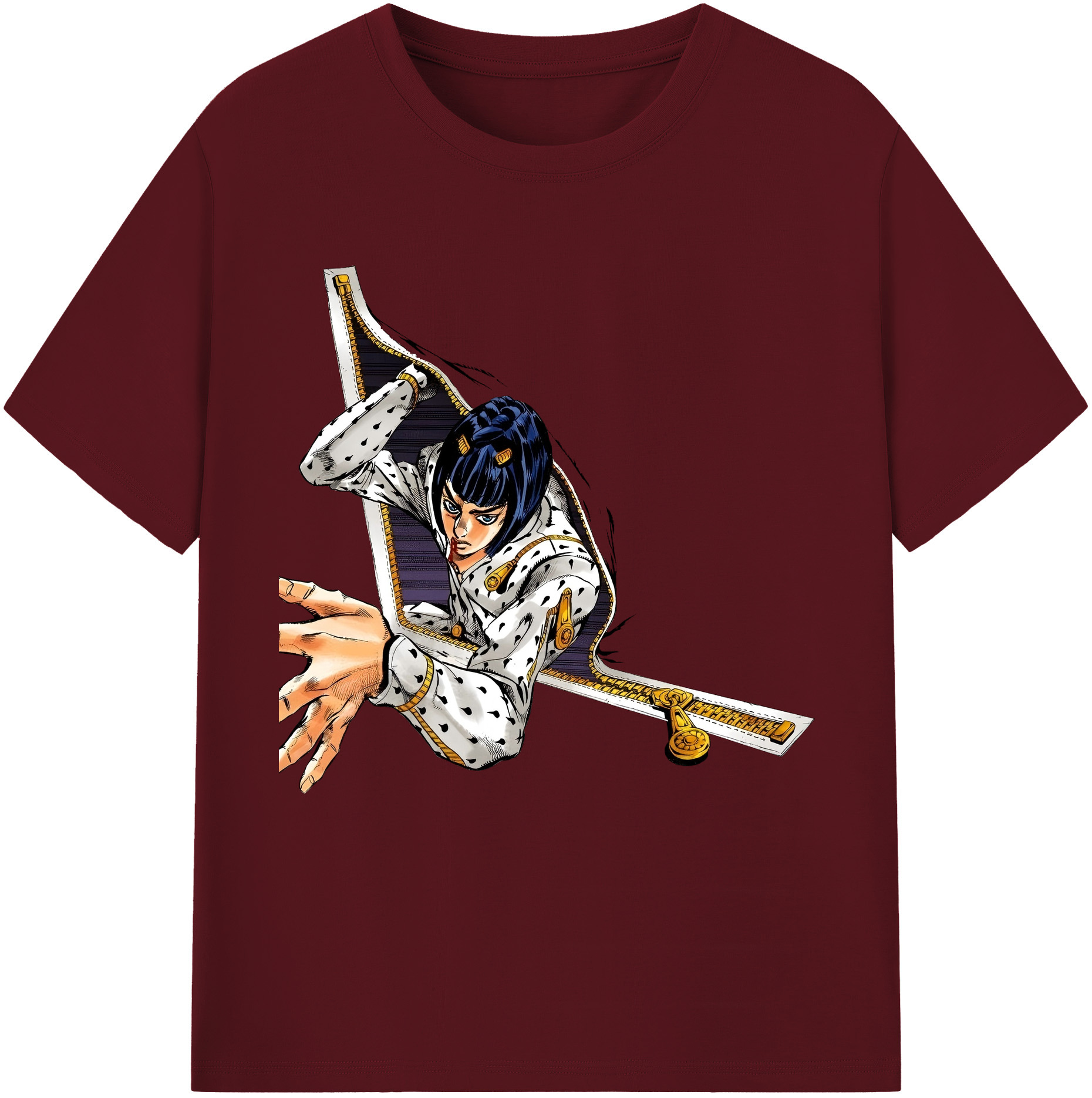 （画像用） ジョジョの奇妙な冒険 ブローノ?ブチャラティ JoJo's Bizarre Adventure Bruno Bucciarati 綿100％半袖Tシャツ（フロントプリント）